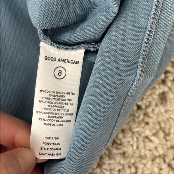 NWT Good American Soft Sculpt Blue Jean Chambray Denim Tank Mini Dress - Picture 7 of 9